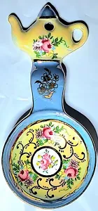 Vintage D.N. & E.I. Porzellan Löffel Teekanne Floral Gold Akzente Porzellan Schöpfkelle Rest Hängen - Bild 1 von 5