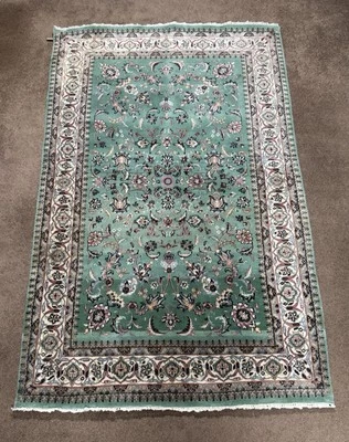 Tapete de área oriental vintage tecido à mão de lã design floral 4’ 4”x 6’ 10” - Imagem 1 de 4