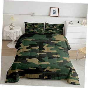 Kids Boys Camo Comforter Set Army Camouflage Lightweight Bedding Twin Multi 16 - Picture 1 of 7
