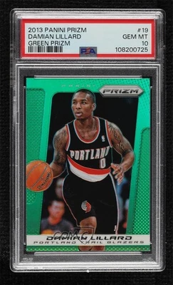 2013-14 Panini Prizm Retail Green Prizm Damian Lillard #19 PSA 10 GEM MT - Image 1 of 2