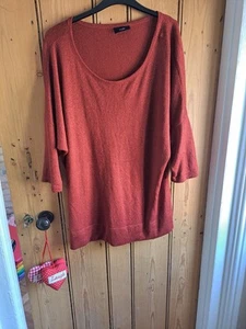 Wallis Jumper Metallic Burnt Orange Lightweight Viscose Soft KnitVGC Size L - Picture 1 of 5