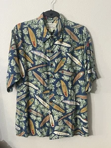 Vintage REYN SPOONER x Dietrich Varez Button Up Shirt Mens Large Hawaiian Surfer - Picture 1 of 10