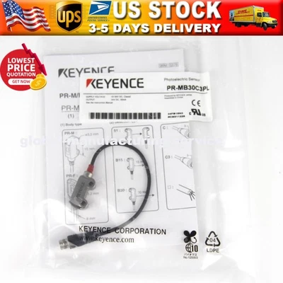 New In Box KEYENCE PR-MB30C3PL Photoelectric Sensor Switch - Image 1 of 4