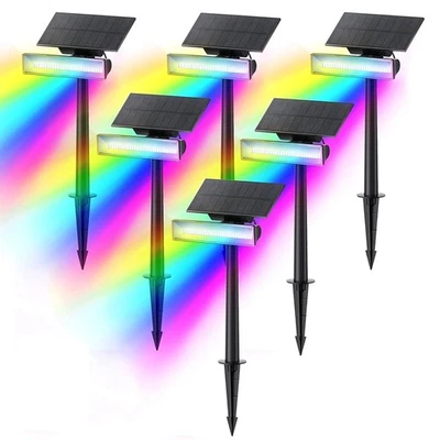 CONSCIOT Solar Spot Lights, 54 LEDs 7 Multicolor Changing, Solar Spotlights Waterproof IP