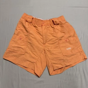 Pantalones Cortos AFTCO Para Hombre Performance Pesca 30 Naranja Nylon Cintura Elástica - Imagen 1 de 9