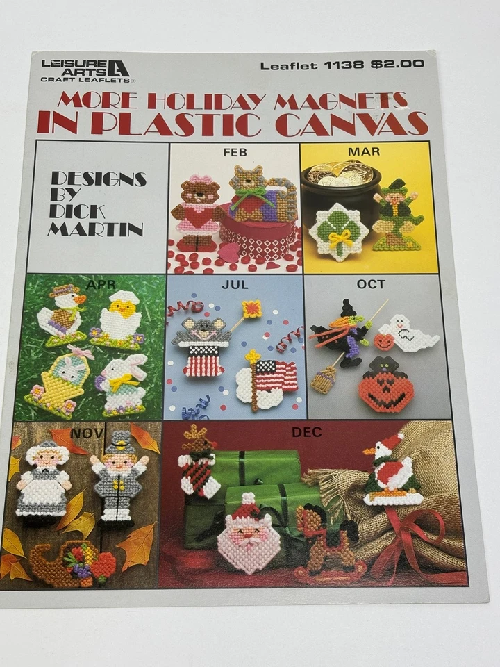 Leisure Arts More Holiday Magnets Dick Martin Plastic Canvas Pattern 1138 - Image 1 of 2