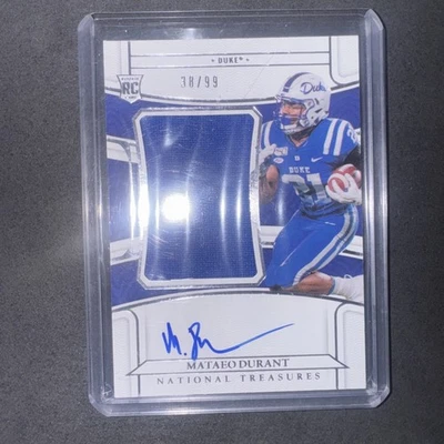 2022 Panini National Treasures Silver #55 Mataeo Durant RC Patch Auto RPA /99 - Image 1 of 2