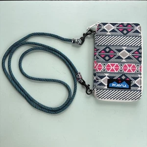 KAVU Go Time Wallet Phone Crossbody Rope Strap Zip Bag Purse ID Card Pockets - Picture 1 of 10