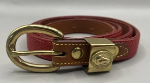 Dooney and Bourke Vintage Genuine Red Leather Belt Size XL 38-40 Brass Buckle - Picture 1 of 9