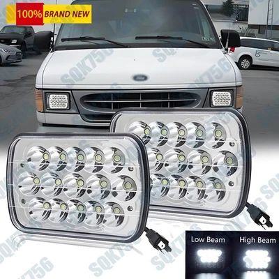 2 Piezas Faros LED Alto Bajo DOT Para Ford E-150 E-250 E-350 Econoline 5x7" 7x6 Foto 1 de 4