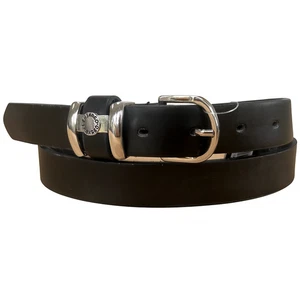 Womens Real Leather Belt For Jeans Black Metal Buckle XL 41-45" - Picture 1 of 6