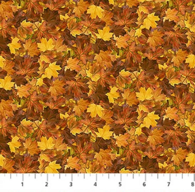 Algodón Naturescapes Otoño Bosque Hojas Hoja Tela Estampado por Yarda D514.64 Foto 1 de 1