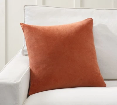 Pottery Barn EVERYWHERE Velvet Pillow Cover Adobe Burnt Orange 20" Set of 2 - Image 1 of 4