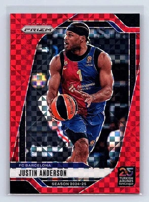 Justin Anderson 2024-25 Panini Prizm EuroLeague #191 Red Power Prizms #/75 Foto 1 de 2