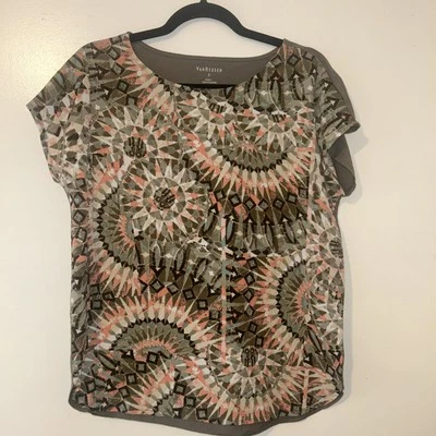 Camisa VanHeusen Mujer Talla S Verde Y Rosa Excelente Estado Pre Amada Foto 1 de 3