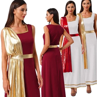 Woman Dress Egyptian Skirt Shiny Costumes Warrior Uniform Nymphs Tunic Metallic - Image 1 of 4