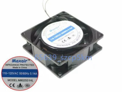 Maxair M8025S1HL 110~120VAC 50/60Hz 0.14A 8CM 8025 Cabinet Silent Cooling fan - Image 1 of 4