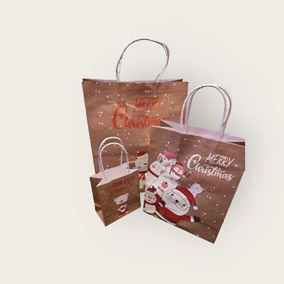 CONJUNTO de 12 Bolsas de Regalo de Papel de Navidad Mango Retorcido S/M/L Ventas Baratas Foto 1 de 4