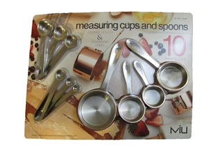 MIU Copper Plated & Stainless-Steel Measuring Cups & Spoons-10 Piece Set - NEW - Picture 1 of 11