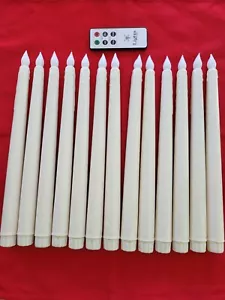 Flameless Flicker Taper Candles From Lights.com With Remote! Pre-Owned. READ! - Picture 1 of 5
