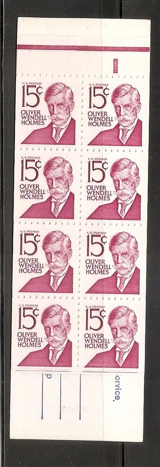 US SC # BK117A Oliver Wendell Holmes. Complete Booklet.  MNH - Image 1 of 3
