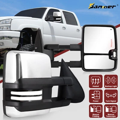 Espejos retrovisores de remolque cromados para Silverado GMC Sierra 2007 Classic Switchback 2003-2006 Foto 1 de 4