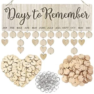 Family Birthday Board DIY Wooden Calendar Wall Hanging Birthday Reminder Plaq... - Picture 1 of 9