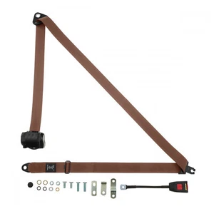 Front Auto Seat Belt For Lancia Beta MonteCarlo Scorpion Coupe 1976-83 Beige - Picture 1 of 7
