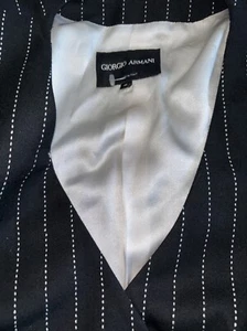 Giorgio Armani Ls Snaps Black W/white Stitching. Wool Jacket Top Size 46 - Picture 1 of 6