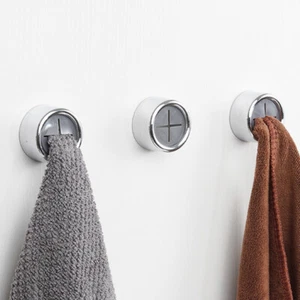 Small Hook Towel Plug Holder Wall Mounted Bathroom Organizers Kitchen Rags Clips - Picture 1 of 7