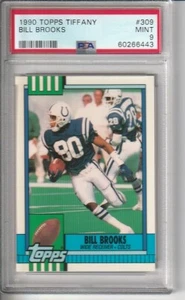 1990 Topps Tiffany Football #309 Bill Brooks Psa 9 - Picture 1 of 2