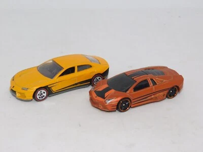 Hot Wheels Mattel Lot 2 LAMBORGHINI ESTOQUE YELLOW & Reventon Roadster ORANGE - Image 1 of 4