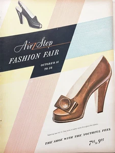 Zapatos vintage Air Step para dama anuncio impreso decoración artística efímera - Imagen 1 de 1