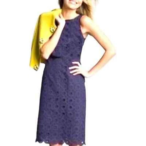 Boden Limited Edition Embroidered Navy Blue Anglaise Shift Dress Size 8 - Picture 1 of 8
