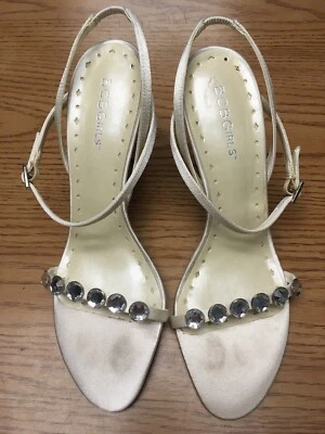BCBGirls Rhinestone Strappy High Heels, Cream Ivory While, 7.5 B - Image 1 of 4