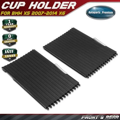 2x Cubierta persiana enrollable portavasos consola central delantera y trasera para BMW X5 07-14 X6 Foto 1 de 4