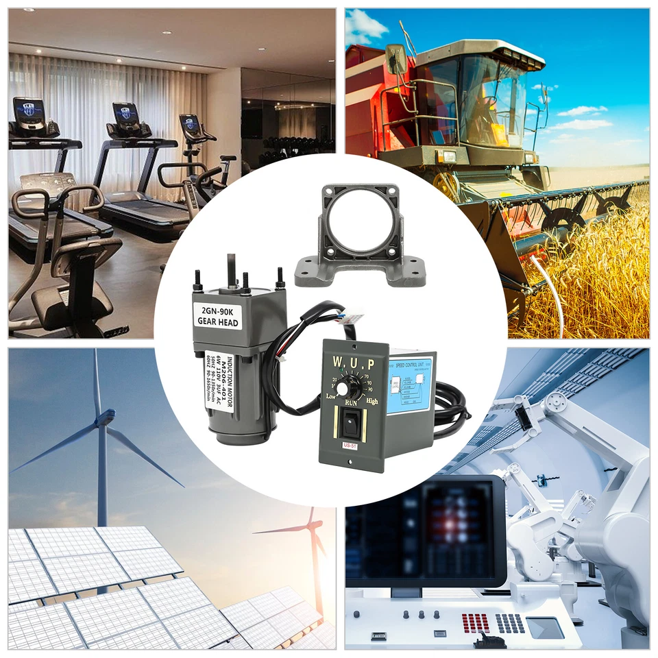 Adjustable Gear Motor Engine AC 110V 6W 2GN 90K 15RPM Gearbox Speed Controller - Image 1 of 4