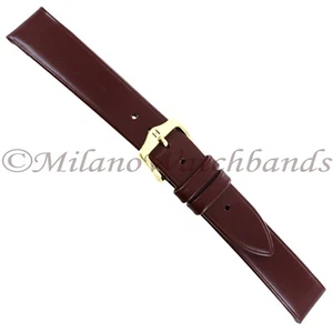 18mm Hirsch Standard Calf Brown Smooth Genuine Leather Unstitched Watch Band - Picture 1 of 7