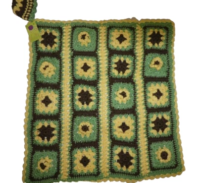 Nueva manta de recepción de cuna cuadrada Baby Granny hecha a mano a ganchillo Foto 1 de 4