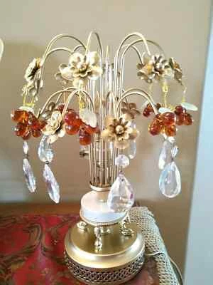 PERSONALIZADO VIDRIO CHECO FRUTA MURANO LÁMPARA en años 50 con MÁRMOL 🍇 ¡IMPRESIONANTE!! Foto 1 de 4