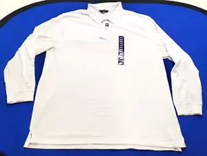 Members Mark Stretch Pique Polo Classic Fit Long Sleeve Shirt Mens XXL White - Picture 1 of 3
