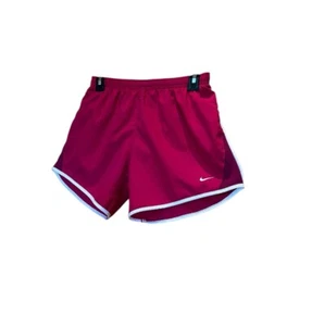 Nike Dri Fit Womens XL Pink Lined Running Athletic Shorts Workout Gym Elastic - Picture 1 of 14