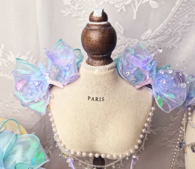 Accesorios para el cabello de pez hechos a mano pedido anticipado, encaje iluminado, lolita, cosplay Foto 1 de 3