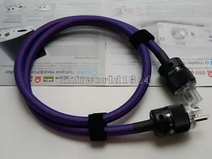 1x Reines Kupfer Versilbert US Netz AC Strom Kabel Stecker Rhodium Stecker  - Bild 1 von 5
