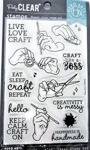 Handmade Happiness Crafting Hands Clear Stamp Set by Hero Arts CM366 NEW! - Picture 1 of 3