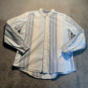 Next Shirt Mens XL Blue Long Sleeve Striped 24in Pit to Pit - Picture 1 of 11