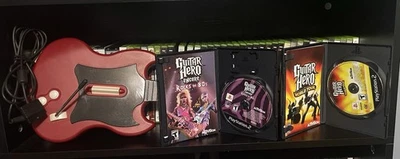 Guitar Hero Paquete Rojo Octano Controlador con Cable con Juegos Foto 1 de 2