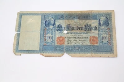 1910 German Empire 100 Mark Banknote – Reichsbanknote – Antique Currency - Image 1 of 4