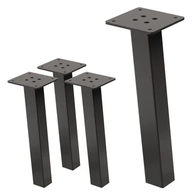 Patas de mesa 30cm inclinadas de acero gris oscuro 4x4cm en ángulo para muebles - Imagen 1 de 4