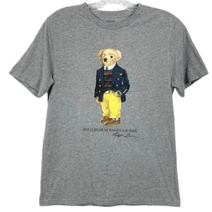 NWOT POLO RALPH LAUREN Tshirt Teens L Bear Short-Sleeve Grey Cotton  - Picture 1 of 6